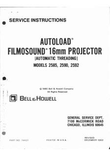 Bell and Howell 2592 manual. Camera Instructions.